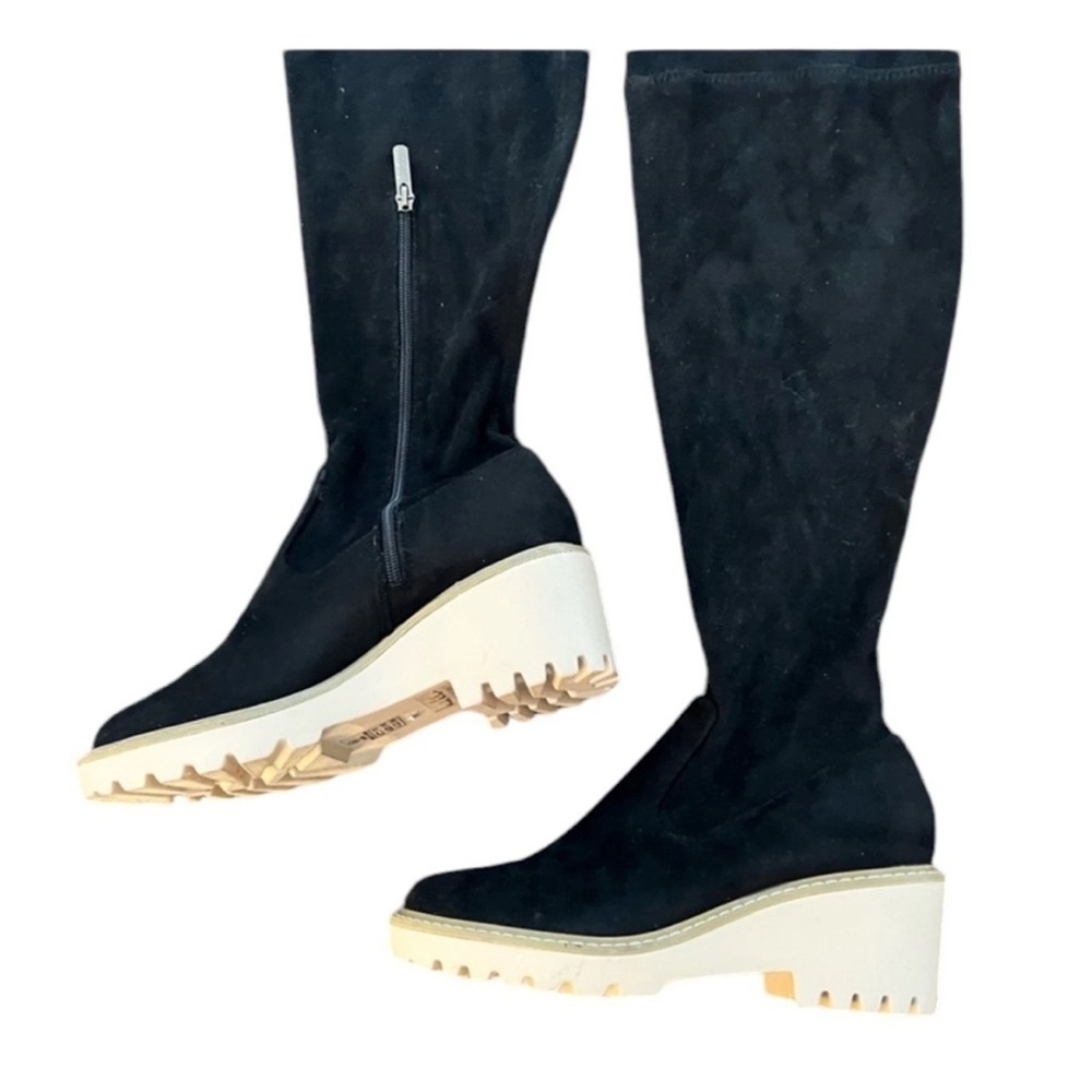 NEW 8  suede going out 
Nicole Miller 
over the knee 
thigh high tieback boots